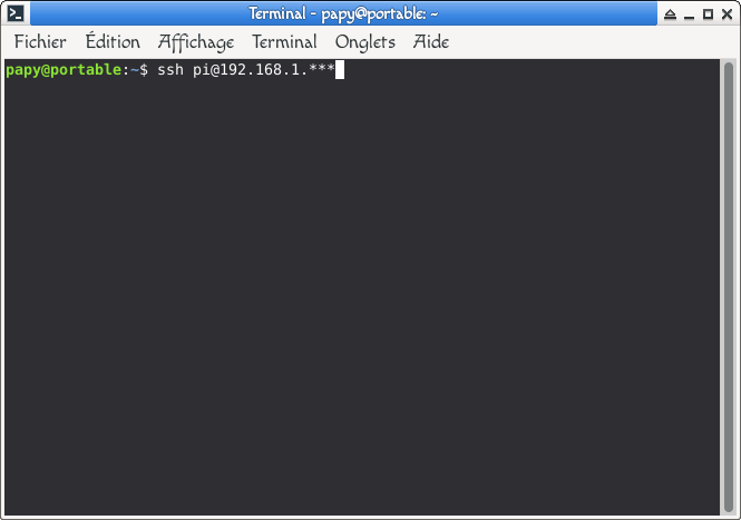 Se connecter en SHH au Raspberry PI.