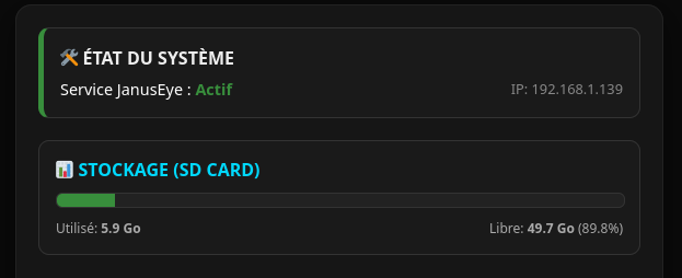 JanusEye service status